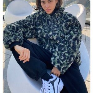 TNA Black and Green Teddy Jacket